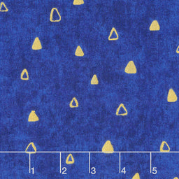 Gustav Klimt - Triangles Cobalt Metallic Yardage