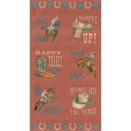 Home on the Range - Cowboy Western Clay Red Panel