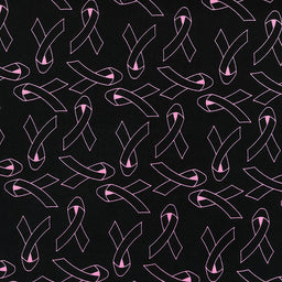 Hope & Heart Batiks - Ribbon Outline Black Yardage