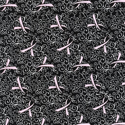 Hope & Heart Batiks - Ribbon Scroll Black Yardage