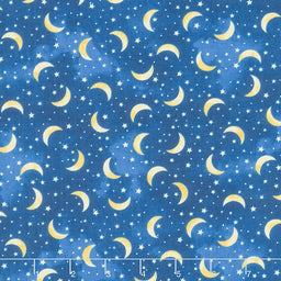 I Love You to the Moon & Back - Tossed Moons and Stars Navy Yardage
