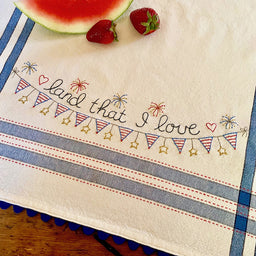 Land That I Love Embroidered Dishtowel Kit
