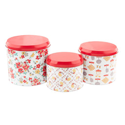 Lori Holt Cook Book Tin Canisters - Set of 3