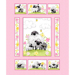 Mama Lal - Sheep Quilt Pink Panel