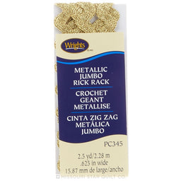 Metallic Gold Jumbo Rick Rack (2 1/2 yard package)