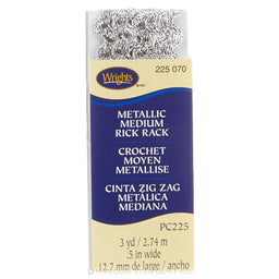 Metallic Silver Medium Rick Rack (2 1/2 yard package)