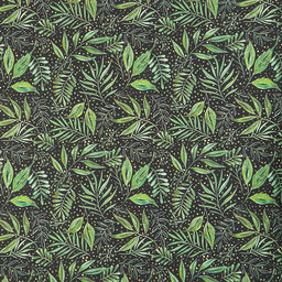 Moody Bloom - Breezy Botanical Black Digitally Printed Yardage