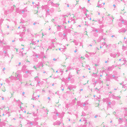 Painterly Petals - Flowers Pink Digitally Printed Yardage