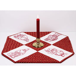 Redwork Santa Blocks Panel and Table Topper Kit