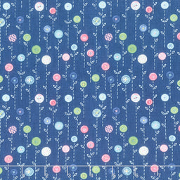 Sew Little Time - Button Flowers Blue Yardage Primary Image