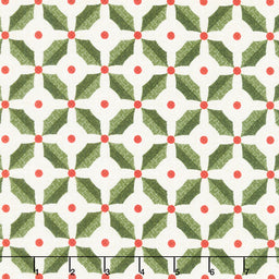 Snowdays Flannel - Holly Cream Yardage