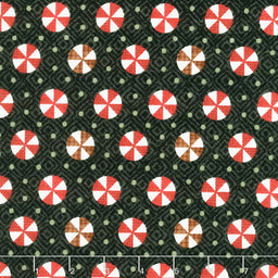 Snowdays Flannel - Peppermint Charcoal Yardage