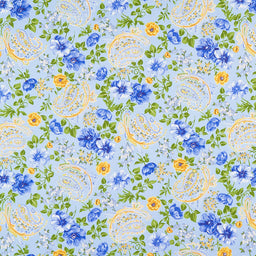 Summer Breeze 2021 - Flowers and Paisley Sky Yardage