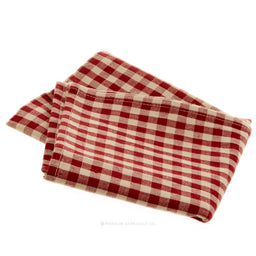 Tea Towel - Small Check Red/TeaDye