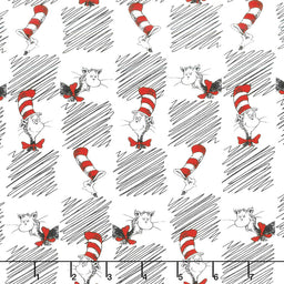 The Cat in the Hat - Cats White Yardage