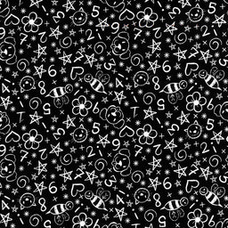 Top of the Class - Doodles Black Yardage Primary Image