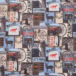 Wild Life Flannel - Collage Pewter Yardage