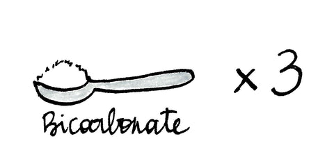 Un Dessin « HABILE » de la graphiste émilie thang pour illustré le symbole de trois cuillères de bicarbonate