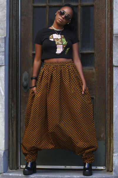 African Print (Brown) Pants-Baggy – Design