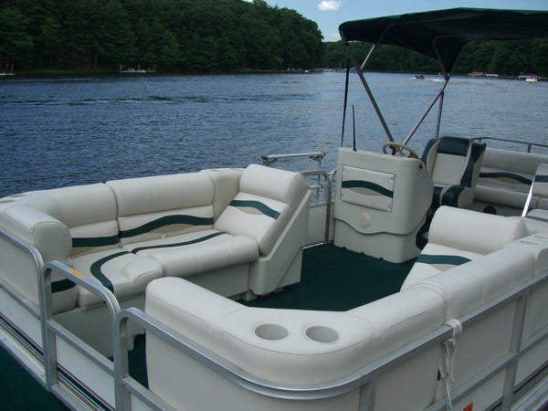 Pontoon boat restoration with new boat seats