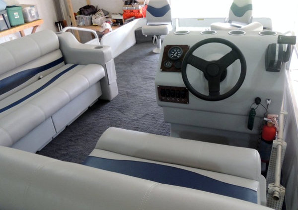 Pontoon restoration using DeckMate furniture and carpet