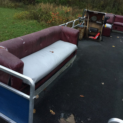 old boat furniture worn