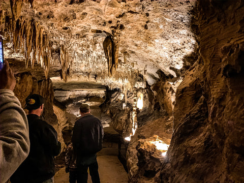 stalactites along dripstone trail tour in marengo cave