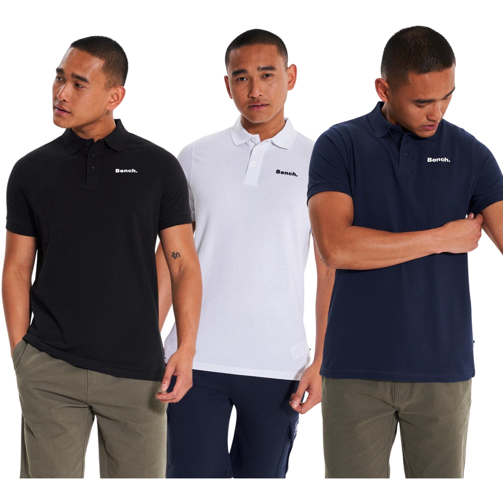 Mens ’ASHA’ 3 Pack Polos - ASSORTED - S / Assorted