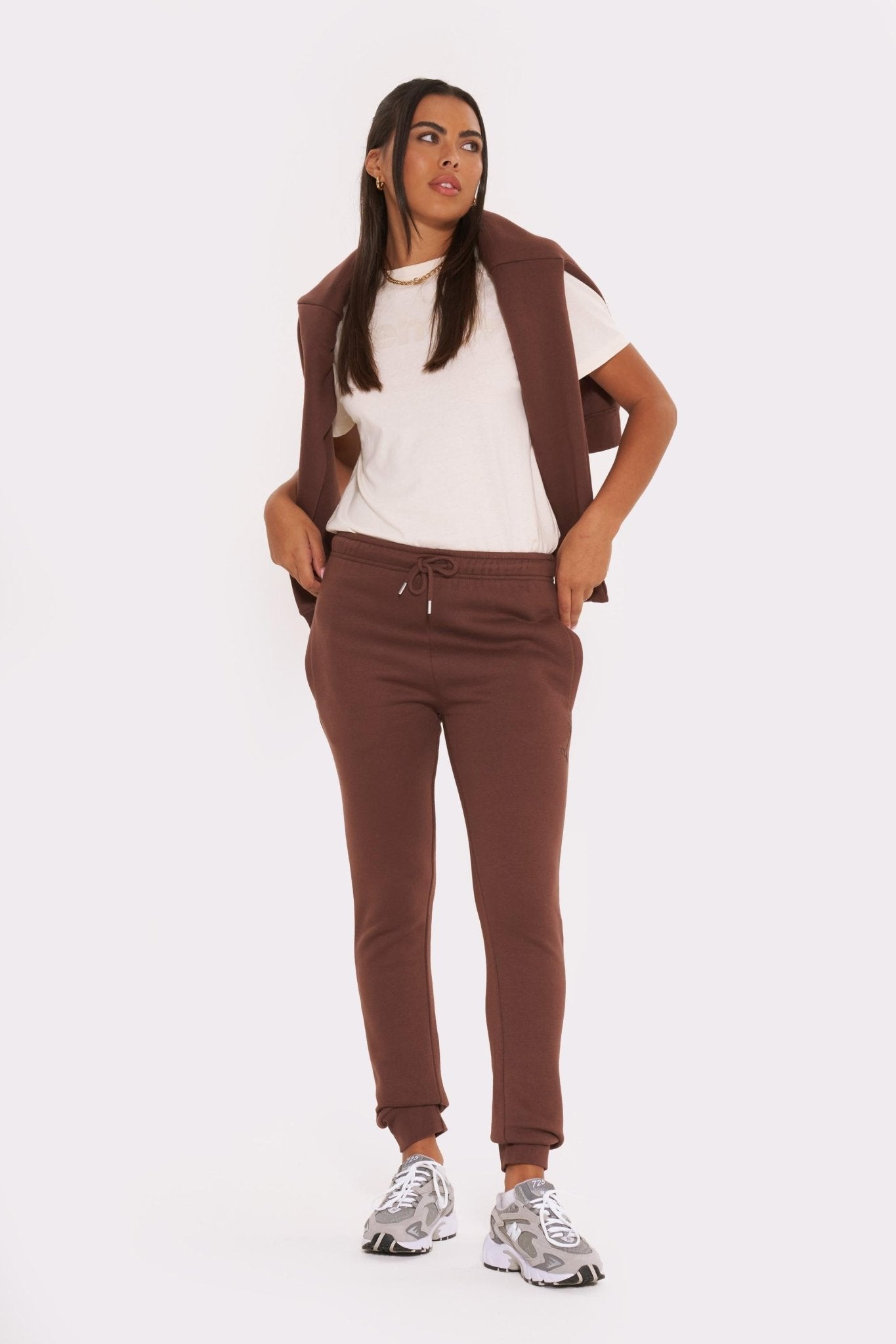 Womens ’DIYA’ Joggers - BROWN - Size 14 / Brown