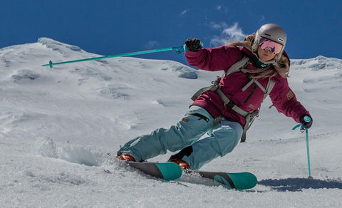 Team Opus Member Annika Heatley Skiing on Mt Ruapehu New Zealand supported by Opus Fresh Apparel Co