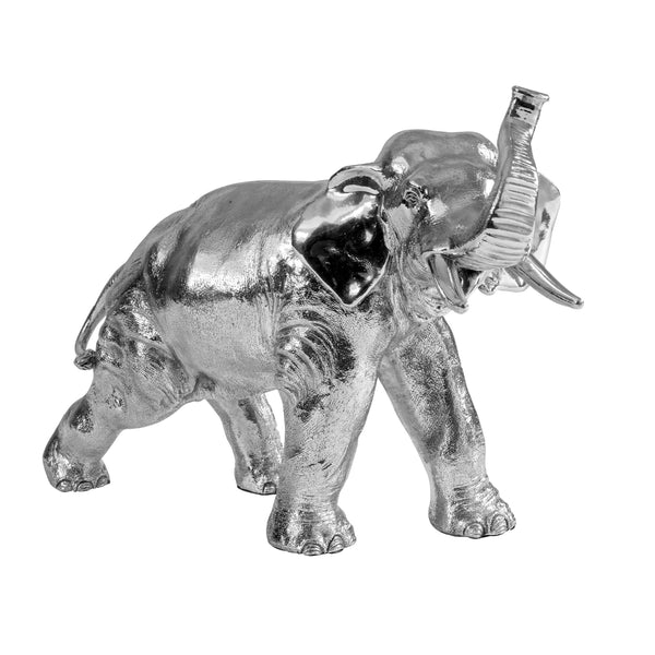 large silver elephant trunk up
