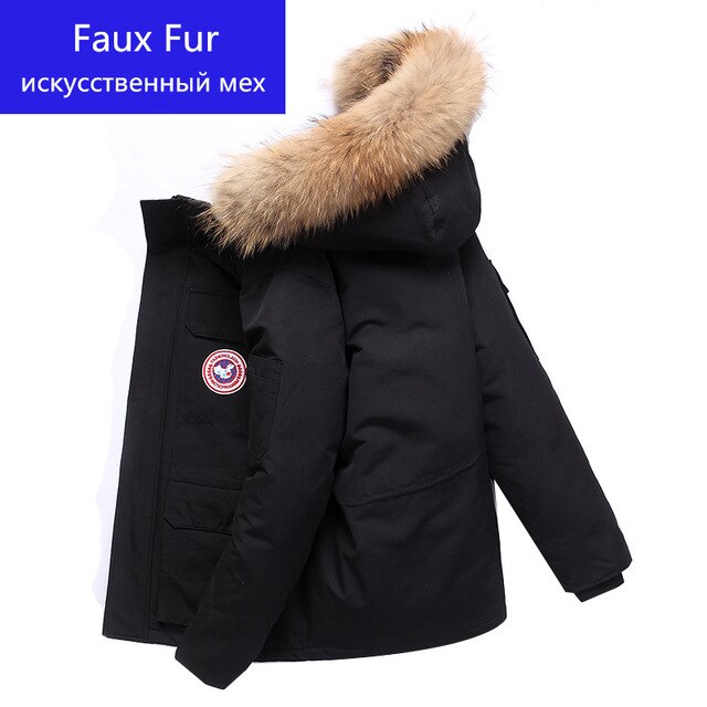 plus size down coats with real fur