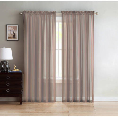 Woven Sheer Solid Drape Curtain 55 x 84 in - Double Panel Set