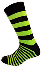 Living Socks Mens Classic Stripe 3 Pair Stretch Variety Dress Socks 6-12 Shoe