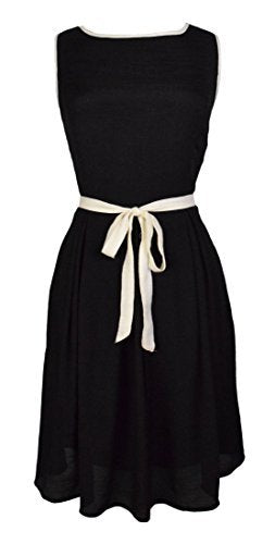 crittendenwayapartments Women's Sleeveless Criss Cross Back Skater Dress with Belt