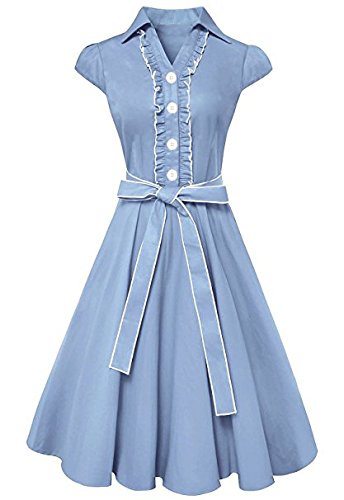 A9711-Ruffle-Neck-Dress-SkyBlueXl-AJ