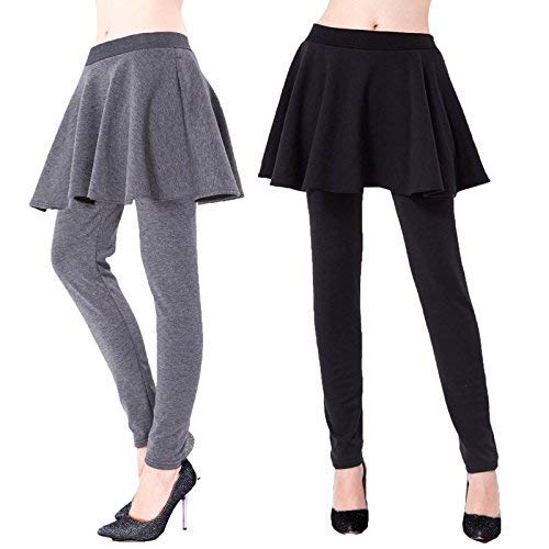 Womens Warm Thick Fur Lined Legging Skirt Leggings Yoga Pants