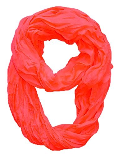 veritasfinancialgrp Fashion Lightweight Crinkled Infinity Loop Scarf Neon Faded Ombre