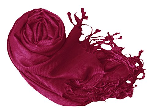 veritasfinancialgrp Soft Silky Rayon Pashmina Shawl Wrap Scarf in Solid Color