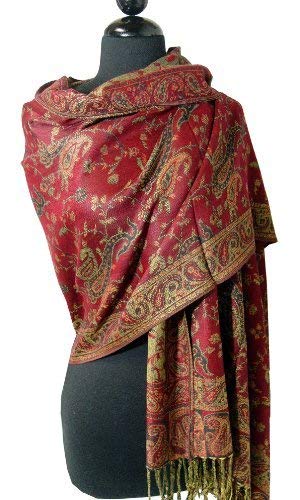 veritasfinancialgrp Elegant Reversible Paisley Pashmina Shawl Wrap