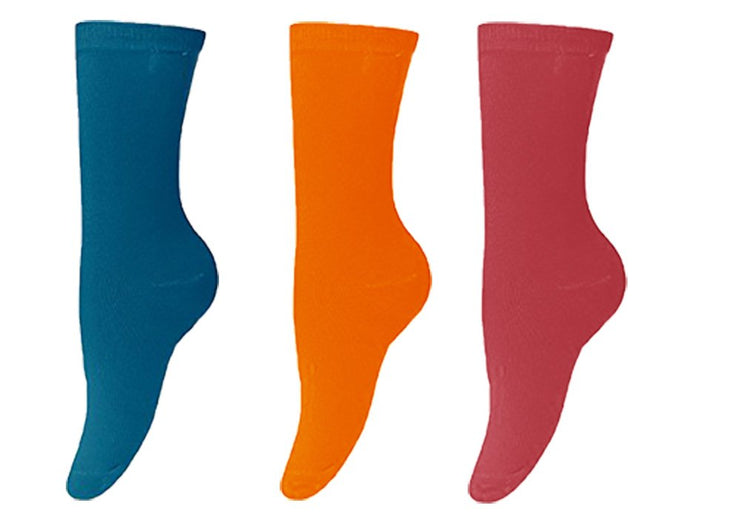 Living Socks Ladies Vibrant Solid 3 Pair Stretch Variety Socks 4-10 Shoe Size