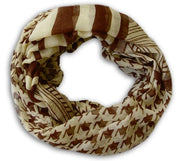 Light Tribal and Striped Houndstooth Sheer Infinity Loop Scarf