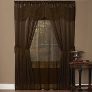 veritasfinancialgrp 6 Piece Satin Window Curtain Set Side Panels, Valance, Tie Backs