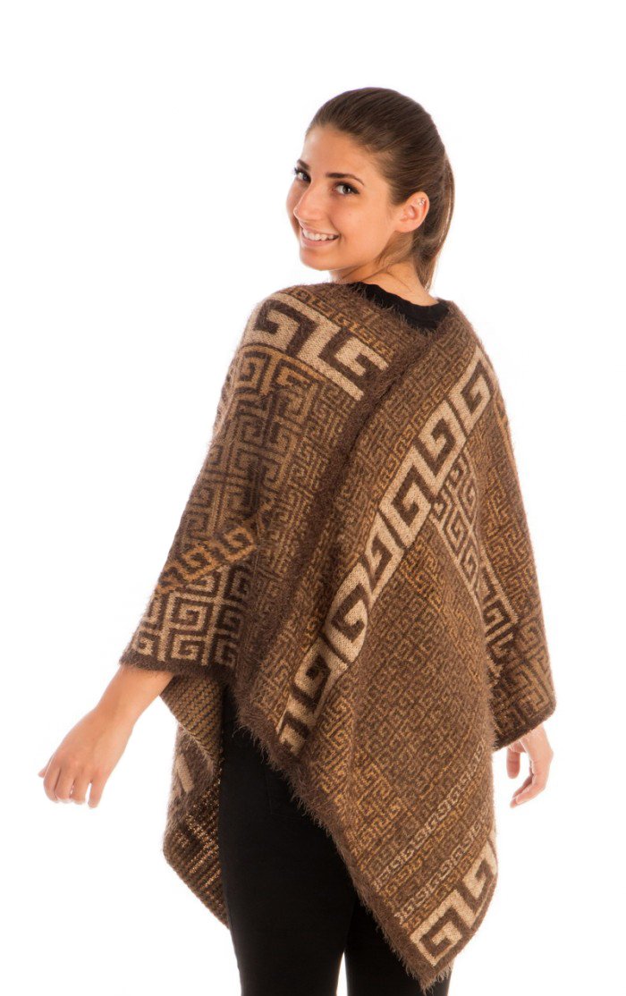 Western Extra Soft Fuzzy Tribal Aztec Batwing Shawl Wrap Poncho