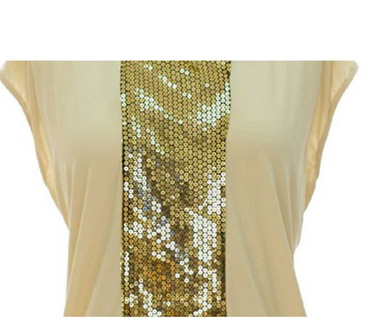 veritasfinancialgrp Urban Classic Scoop Neck Sequin Fashion Tunic Top