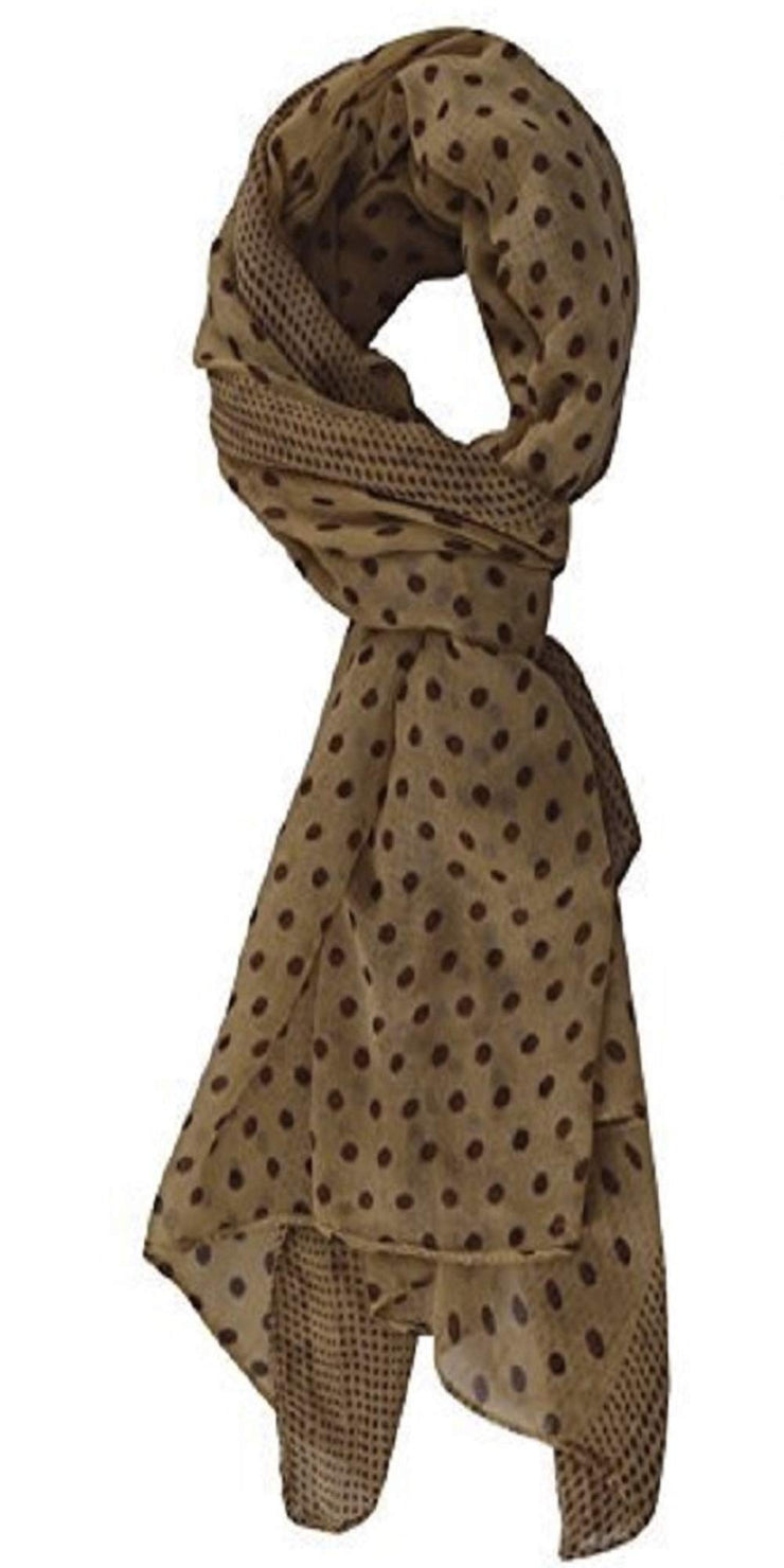 A1335-PolkaDot-Border-Scarf-Tan-JG