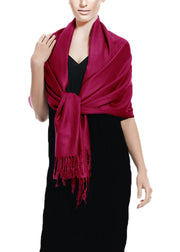 veritasfinancialgrp Soft Silky Rayon Pashmina Shawl Wrap Scarf in Solid Color