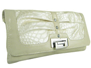 veritasfinancialgrp SCARLETTE Alligator Print Clutch with Rhinestones and Chain Strap