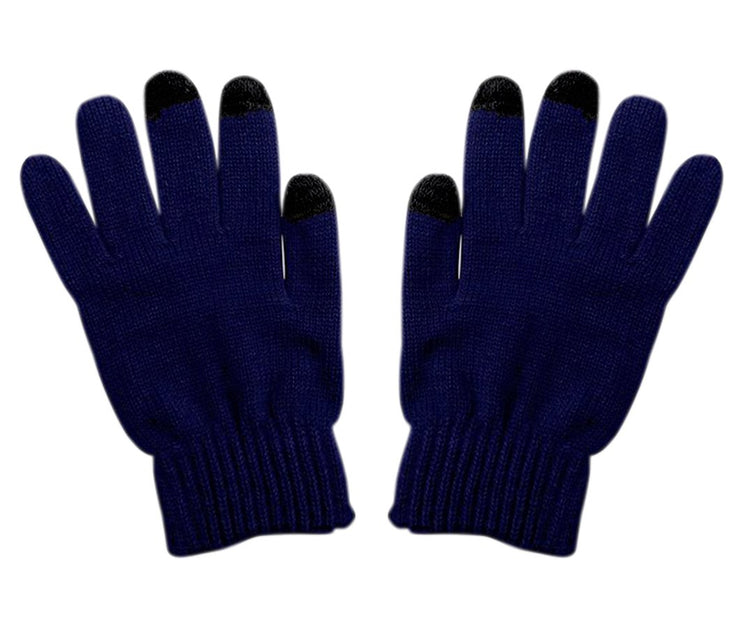 Navy Unisex Knitted Texting Gloves for Android Smart phones Touch screens