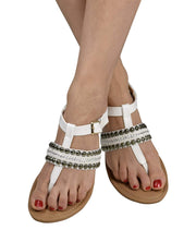 Pearl Studded Ankle Wrap Strappy Buckle Gladiator Sandals